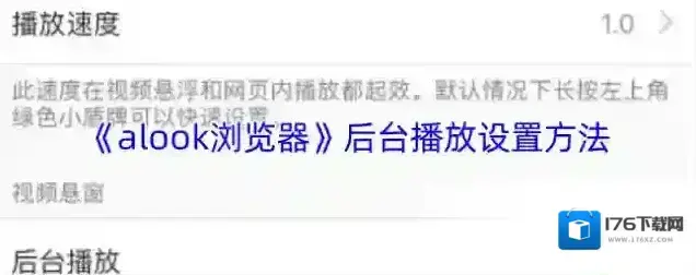 《alook浏览器》后台播放设置方法