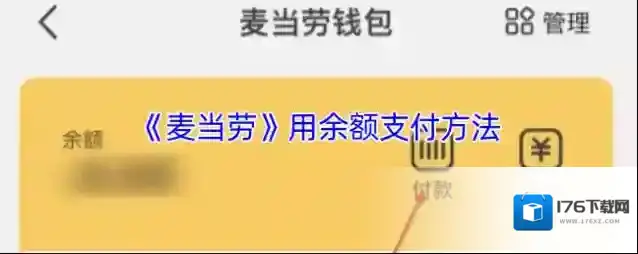 《麦当劳》用余额支付方法