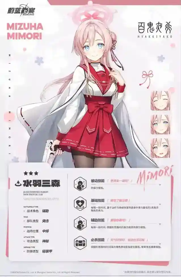 蔚蓝档案 【人物档案】水羽三森