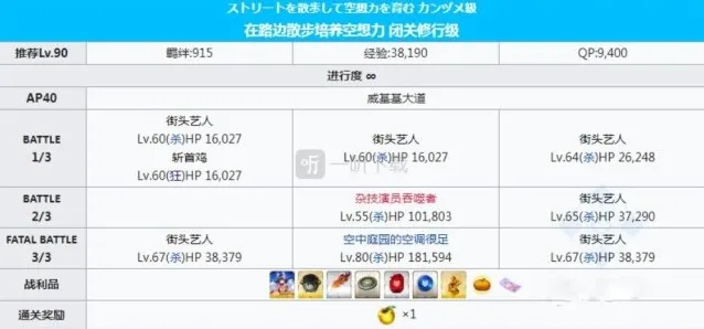 命运冠位指定散步