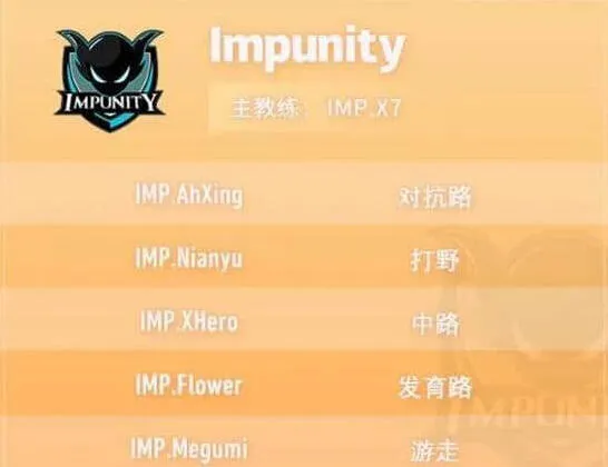 《王者荣耀》IMP战队成员完整介绍