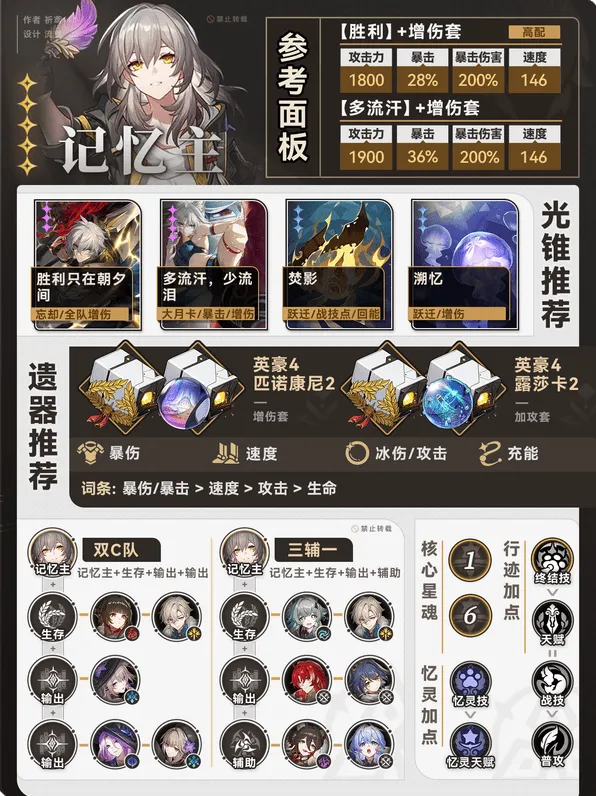 《崩坏星穹铁道》3.0记忆主配队遗器词条推荐详细指南