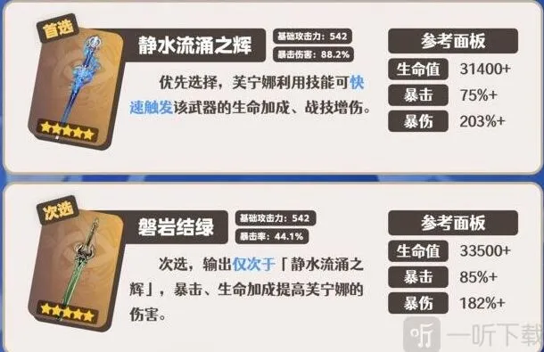 《原神》芙宁娜武器搭配推荐教程