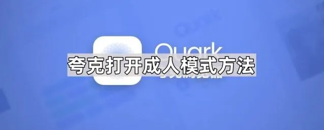 夸克打开成人模式方法指南