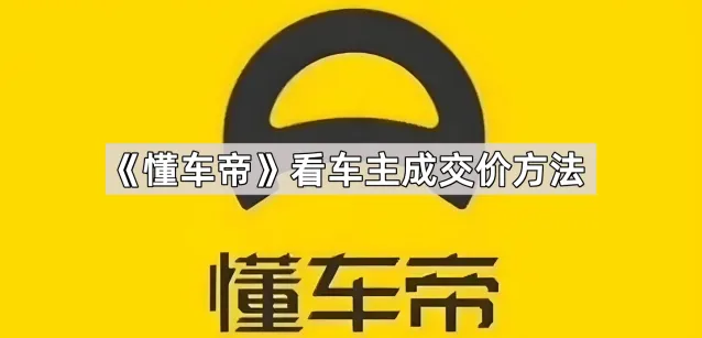 懂车帝看车主成交价方法详解