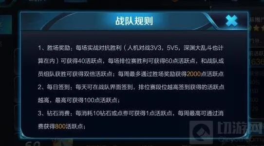 《王者荣耀》战队活跃点上限详细解析