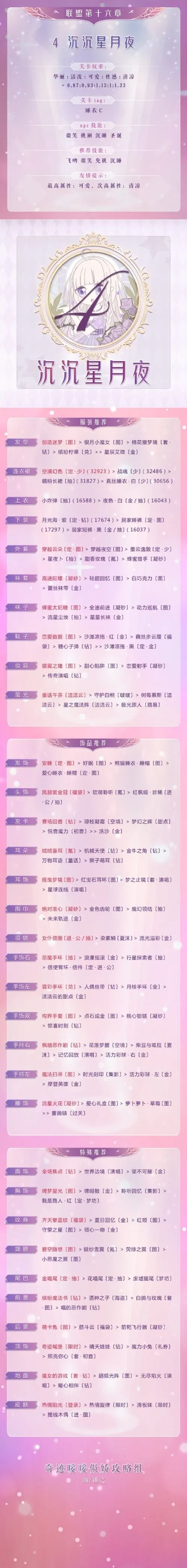 奇迹暖暖：联盟16-4通关全攻略