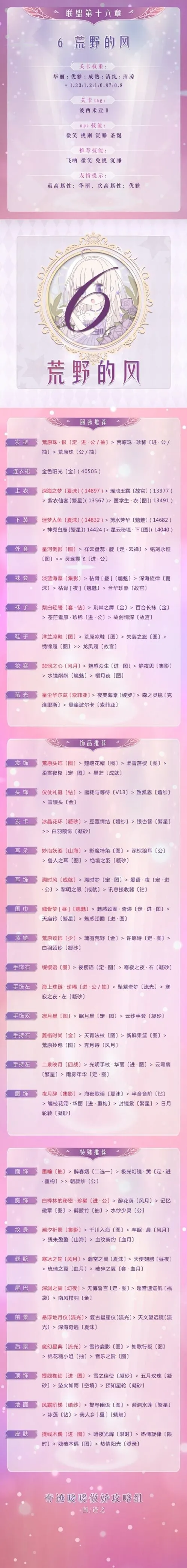 《奇迹暖暖》16章荒野的风高分指南