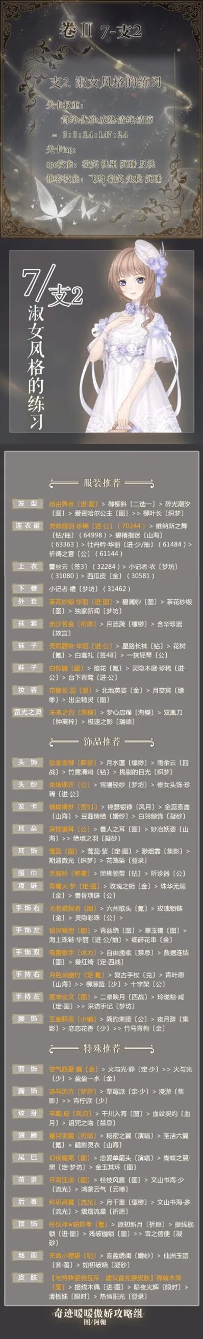 奇迹暖暖第二卷7-支线2淑女风格的练习完美S玩法