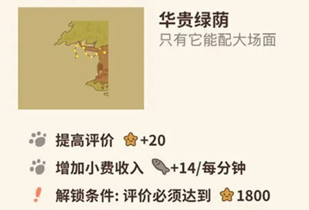 动物餐厅华贵绿荫加成效果详细说明