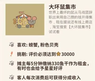 动物餐厅大坏鼠集市解锁条件指南