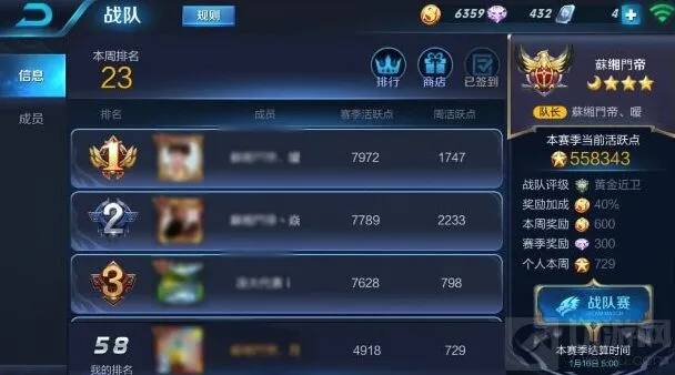 王者荣耀战队活跃点规则最全解析
