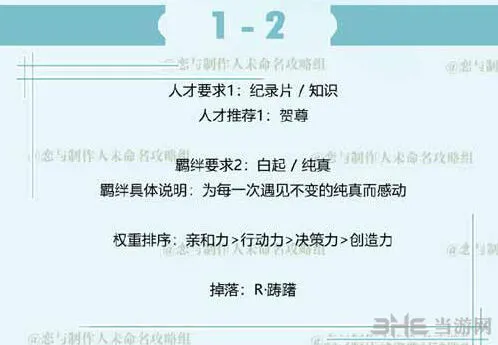 恋与制作人白起拍摄副本通关指南