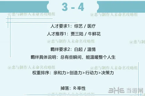 恋与制作人白起副本3-4三星通关完全攻略
