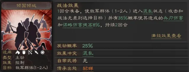 三国志战略版倾国倾城升级效果与搭配
