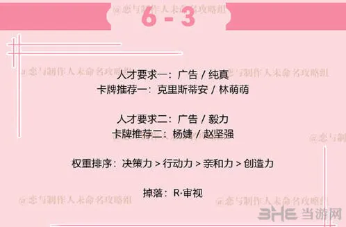 恋与制作人副本6-3通关玩法