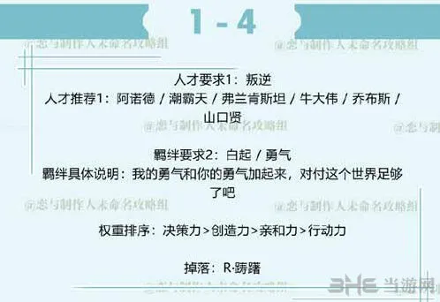 恋与制作人白起拍摄副本1-4三星流程