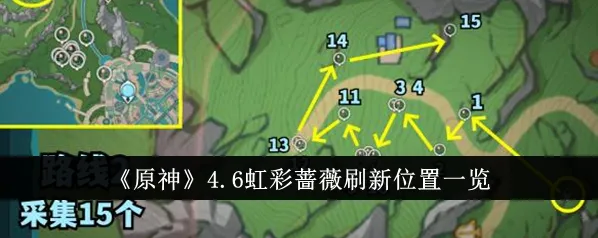 原神虹彩蔷薇大世界采集路线