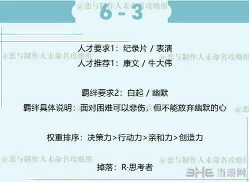 恋与制作人6-3关卡三星通关白起教程