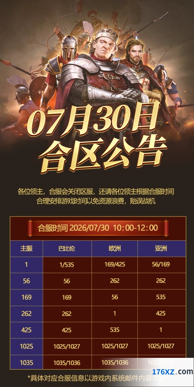 帝国征服者7月30日合服流程