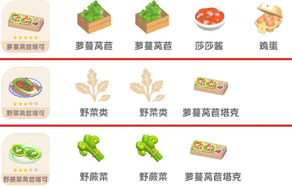 心动小镇食谱