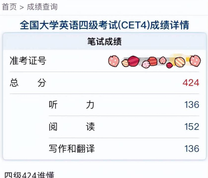 四六级成绩