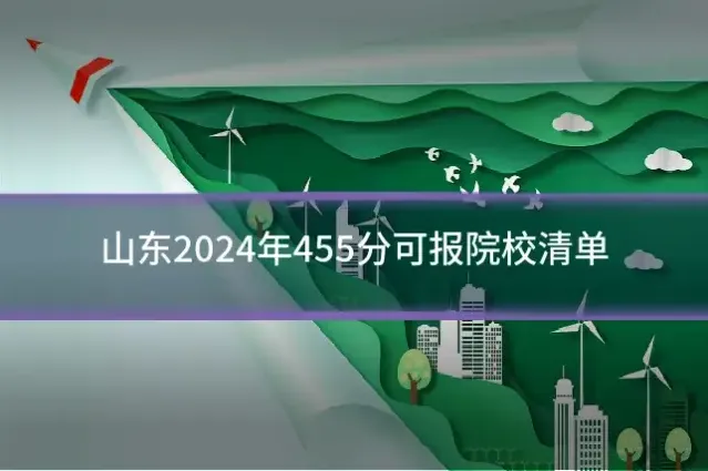 山东2024年455分可报院校清单