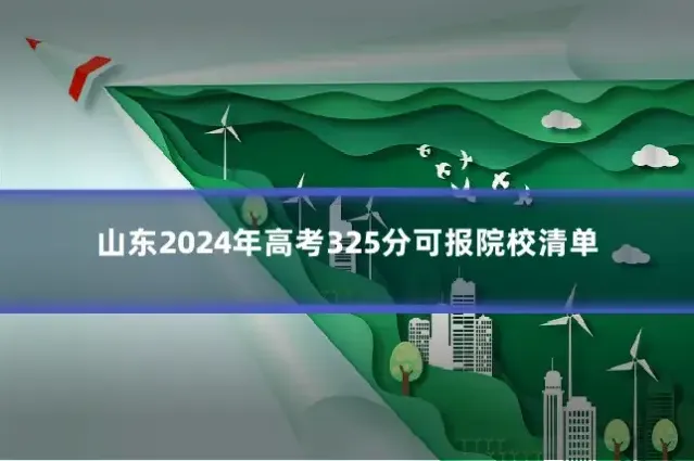 山东2024年高考325分可报院校清单