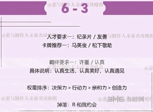 恋与制作人许墨6-3关卡怎么过