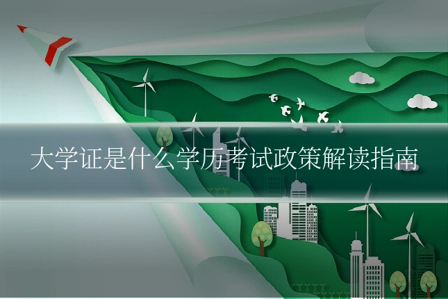 大学证是什么学历考试政策解读指南