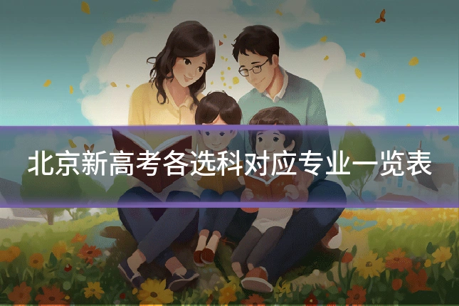 北京新高考各选科对应专业一览表