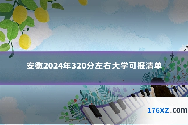 安徽2024年320分左右大学可报清单