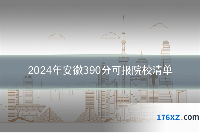 2024年安徽390分可报院校清单