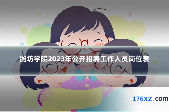潍坊学院2023年公开招聘工作人员岗位表