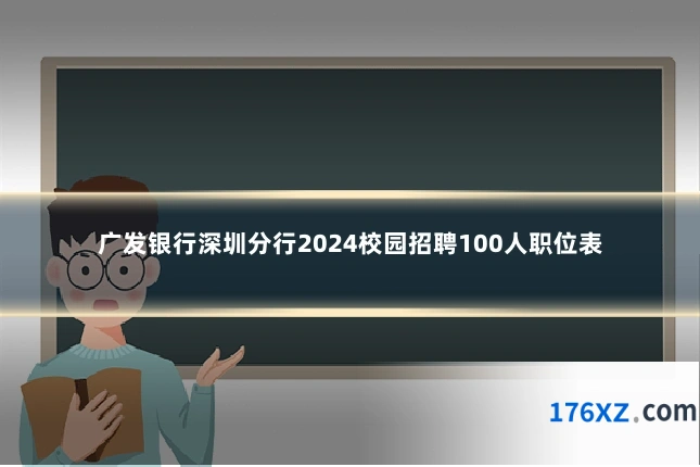 广发银行深圳分行2024校园招聘100人职位表