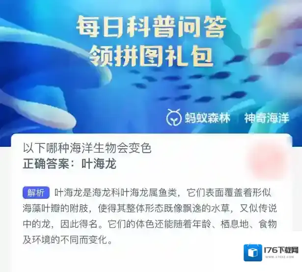 以下哪种海洋生物会变色