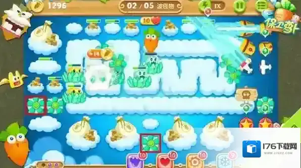 保卫萝卜2极地冒险61关图文攻略 金萝卜不能错过