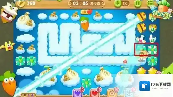 保卫萝卜2极地冒险61关图文攻略 金萝卜不能错过