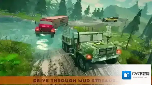 泥泞的越野卡车驾驶