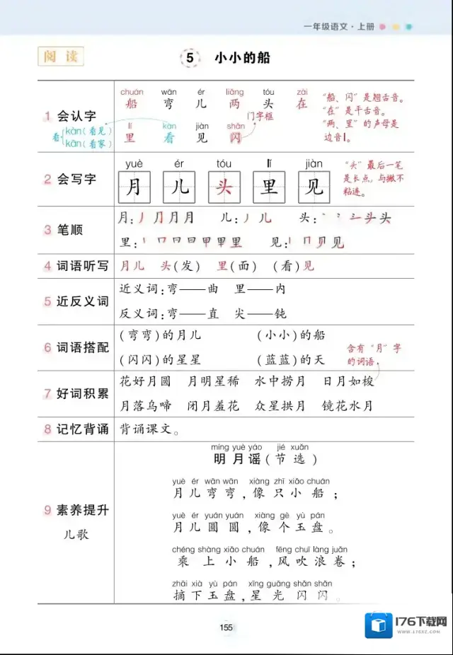 《每课背记清单》小学1-6年级上下册PDF格式