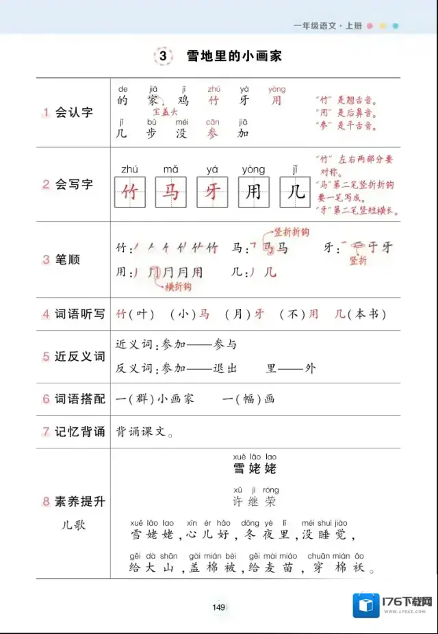 《每课背记清单》小学1-6年级上下册PDF格式