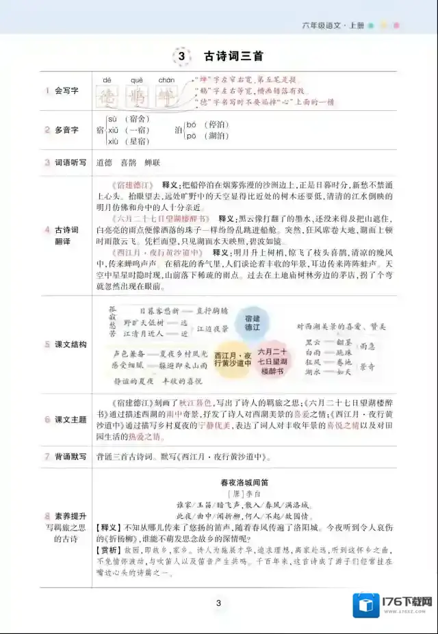 状元语文笔记（背记清单）小学6年级上册 pdf 百度云网盘