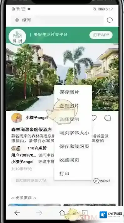《绿洲》图片保存方法