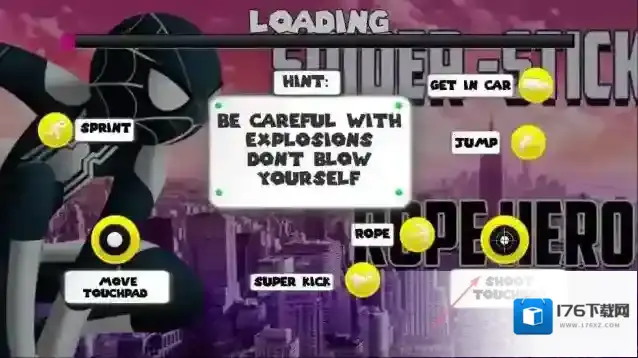 黑蜘蛛火柴人绳索英雄