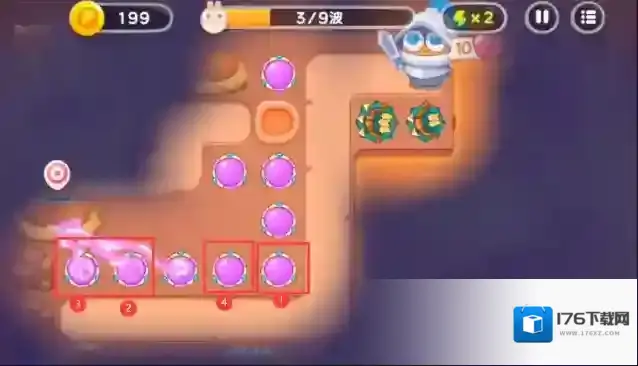 保卫萝卜4饿龙传说第9关通关攻略