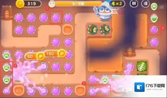 保卫萝卜4饿龙传说第9关通关攻略