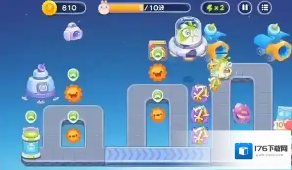 保卫萝卜4太空穿越第52关满星攻略