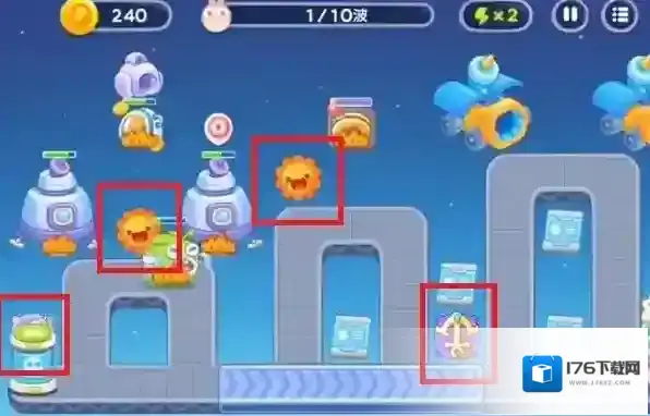 保卫萝卜4太空穿越第52关满星攻略