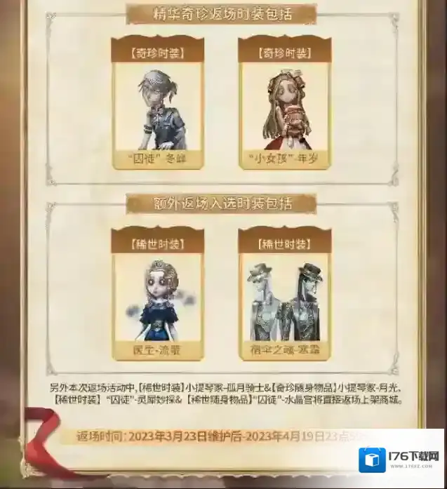 第五人格【五周年庆典】时装返场投票评选结果出炉!