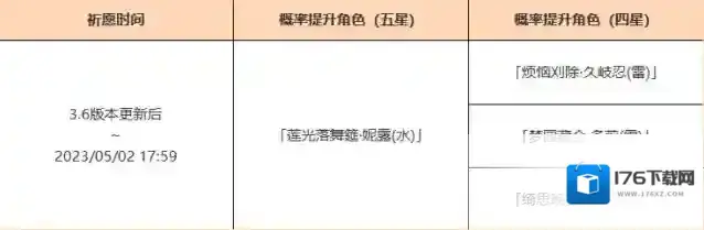 原神「翩舞歈莲」祈愿：「莲光落舞筵·妮露(水)」概率UP！